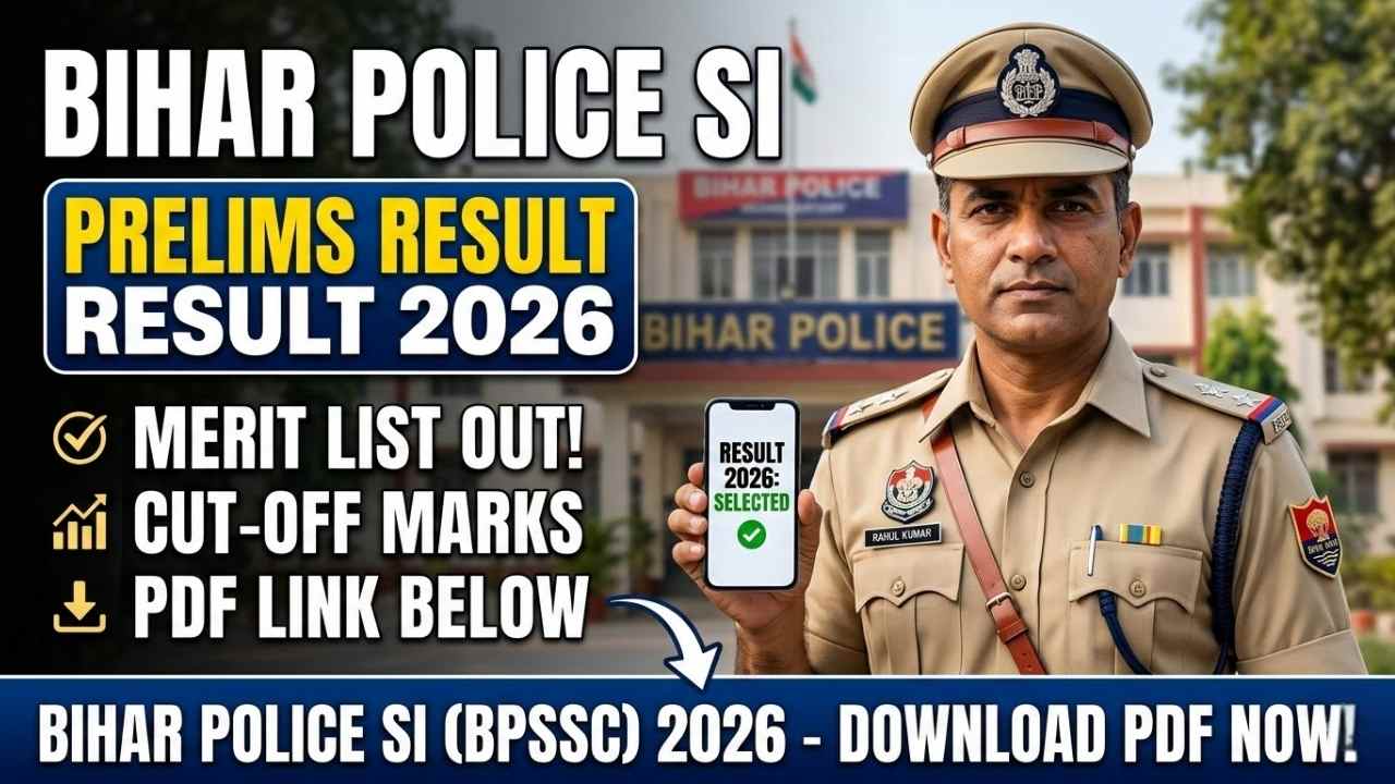 Bihar Police SI Result 2026 for Prelims, Merit List & Cut-off Marks PDF Link Soon!