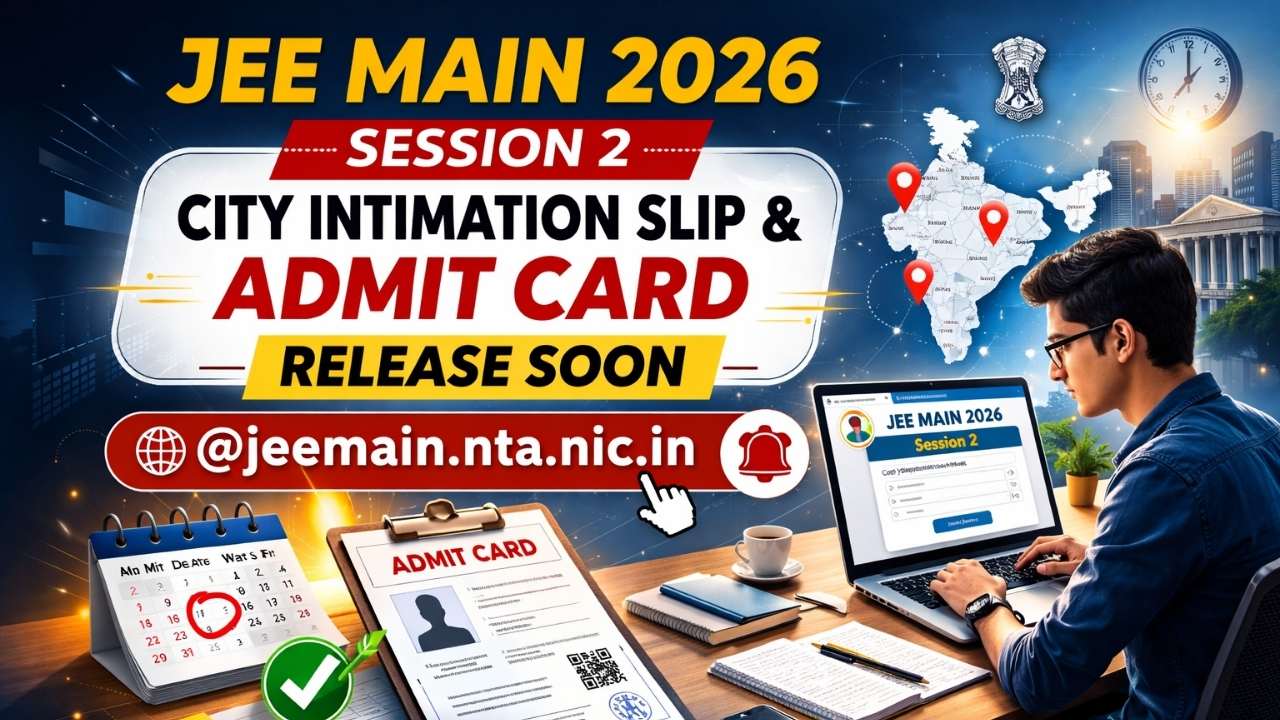 JEE Main 2026 Session 2 City Intimation Slip & Admit Card Release Soon @jeemain.nta.nic.in