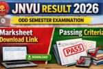 JNVU Result 2026 for Odd Semester Examination, Marksheet Download Link, Passing Criteria 