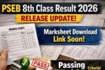 PSEB 8th Class Result 2026 Release Update, Marksheet Download Link Soon, Passing Criteria 
