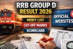 RRB Group D Result 2026: Merit List, Cut-off Marks, Scorecard, Official Websites