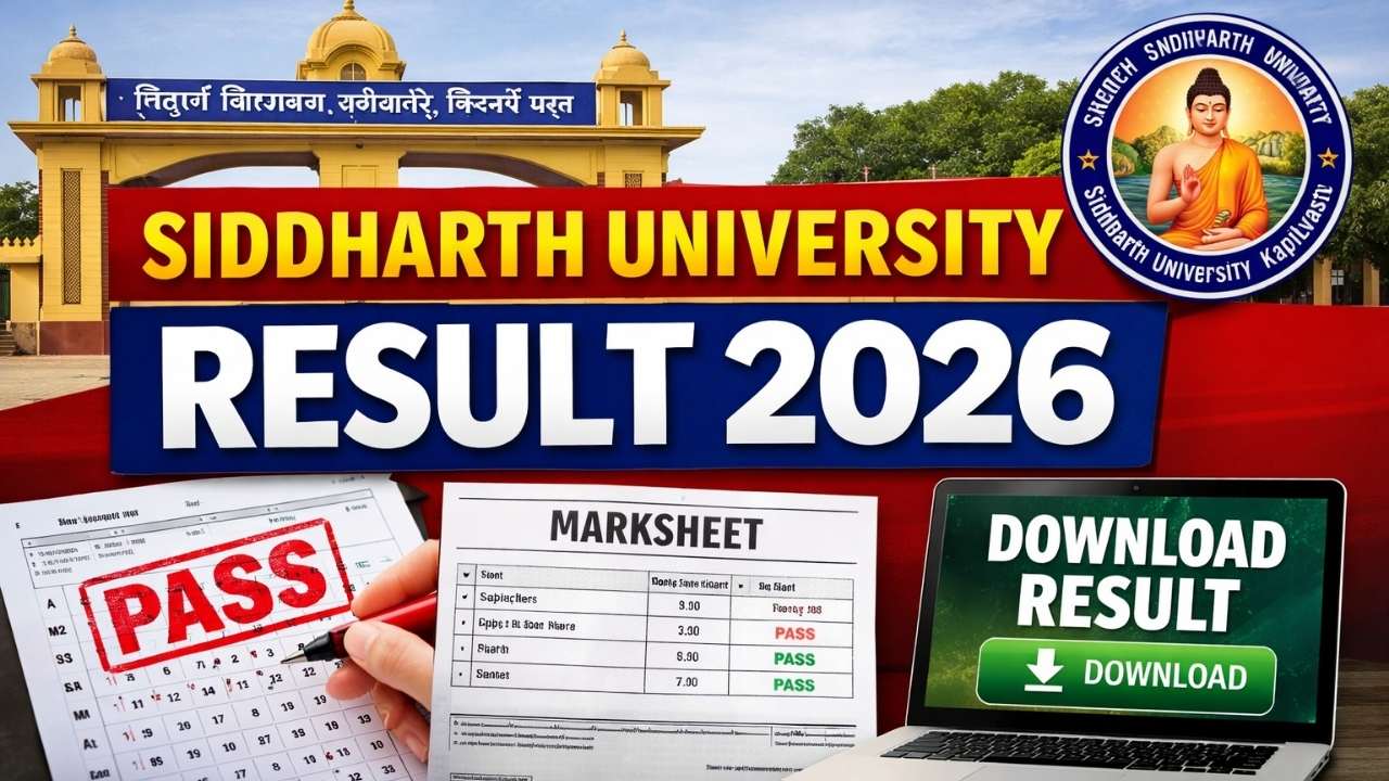 Siddharth University Result 2026: Passing Marks, Marksheet, Download Link