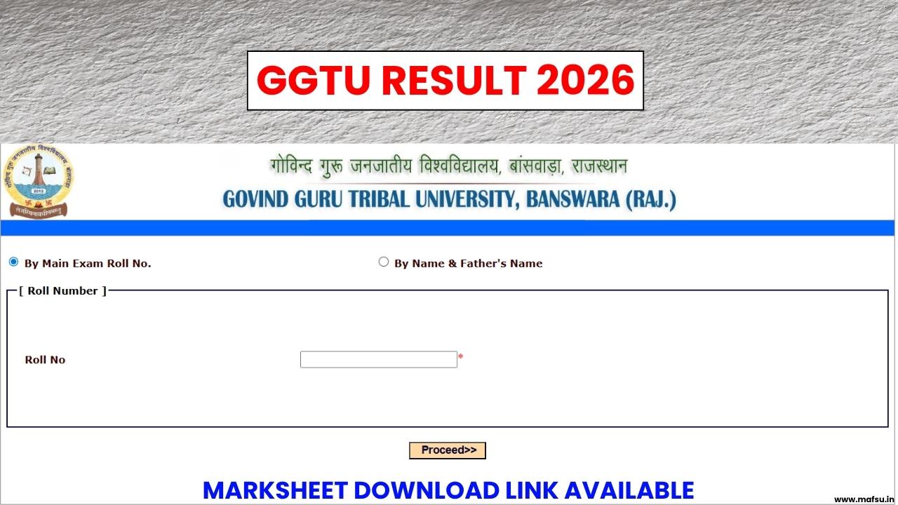 GGTU Result 2026 Release Update, Marksheet Download Link Available Soon!