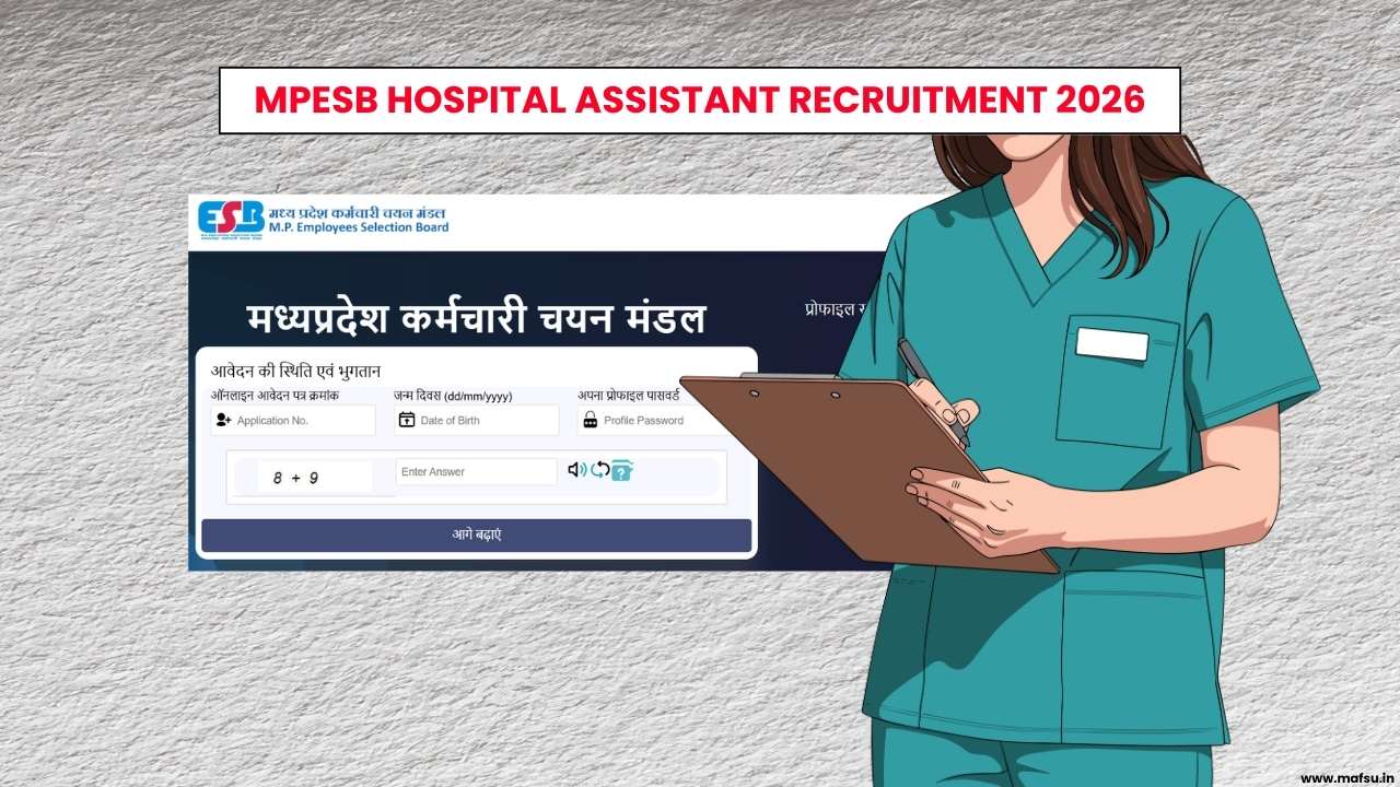 MPESB Hospital Assistant Recruitment 2026 for 1,200 Vacancies, Apply Online Now 